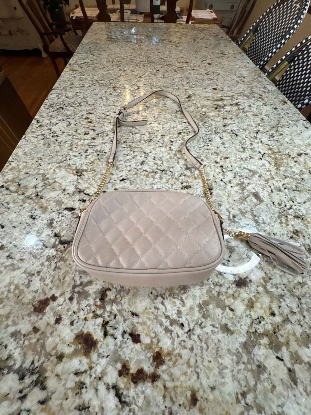 Lola Mae Quilted Crossbody Bag Taupe